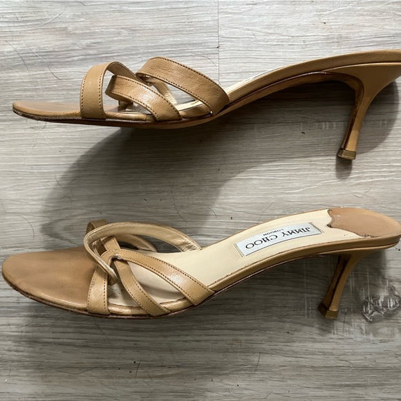 👡 Jimmy Choo sling-back sandals shoes tan sz 40 (10) - VERSATILE & BEAUTIFUL! - Picture 5 of 7